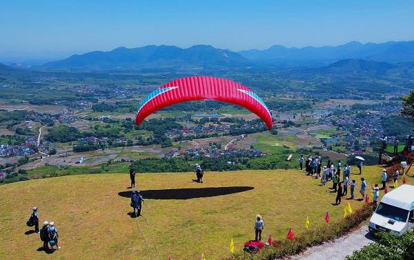 环线飞行(大冶龙凤山滑翔伞基地) 环线飞行(大冶龙凤山滑翔伞基地)