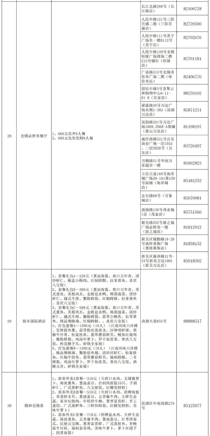 2021无锡可线上预约年夜饭餐厅及菜单 2021无锡可线上预约年夜饭餐厅及菜单
